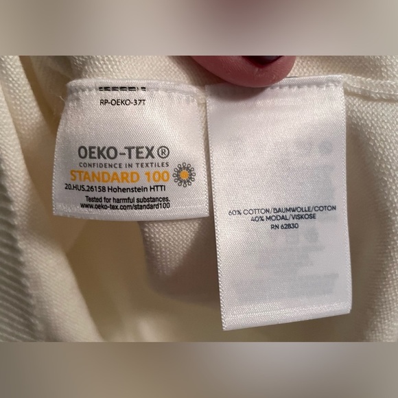 Lands End Womens Ivory Cotton Modal Lightweight Short Cap Sleeve Sweater;Size XL - Picture 3 of 6